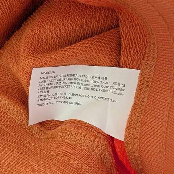 Theory Orange Athletic Shorts with Elastic Waistband - Picture 6 of 7